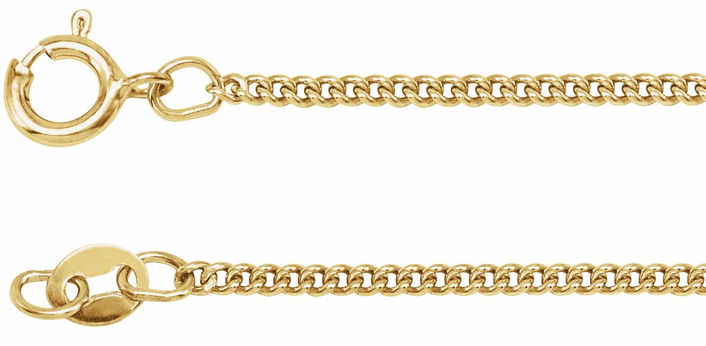 14K Yellow Gold 1.6 mm Curb 20" Chain