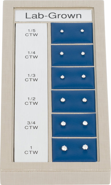 14K White 1/5-1 CTW Lab-Grown Diamond  3-Prong Stud Selling System