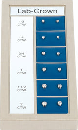 14K White Gold 1/3-2 CTW Lab-Grown Diamond 4-Prong Stud Selling System