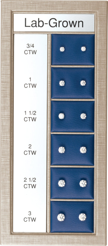 14K White 3/4-3 CTW Lab-Grown Diamond  4-Prong Stud Selling System