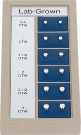 14K White Gold 3/4-3 CTW Lab-Grown Diamond 4-Prong Stud Selling System