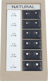 14K White 1/5-1 CTW Natural Diamond 4-Prong Stud Selling System