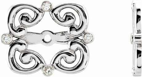14K White Gold .08 CTW Natiral Diamond Earring Jackets with 5.7 mm ID