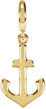 14K Yellow Gold Anchor Charm/Pendant