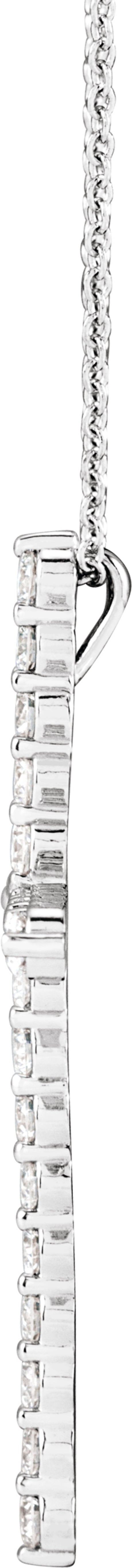 14K White 1 CTW Lab-Grown Diamond Cross 16-18" Necklace