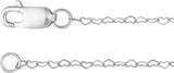 14K White .8 mm Heart 7" Chain