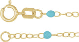 14K Yellow Gold Engravable Enamel Bead Station 6-7" Bracelet