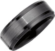 Ceramic Couture® & Tungsten Inlay 8 mm Beveled-Edge Band Size 7