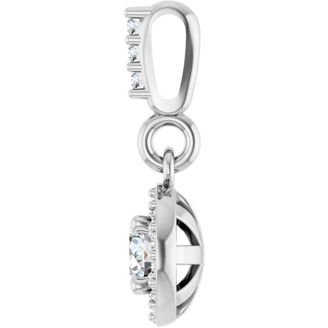 14K White Gold 1/5 CTW Lab-Grown Diamond Halo-Style Pendant