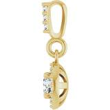 14K Yellow Gold 1/5 CTW Lab-Grown Diamond Halo-Style Pendant