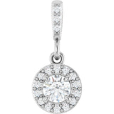 14K White Gold 1/5 CTW Lab-Grown Diamond Halo-Style Pendant