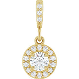 14K Yellow Gold 1/5 CTW Lab-Grown Diamond Halo-Style Pendant