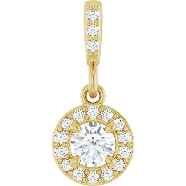 14K Yellow Gold 1/5 CTW Lab-Grown Diamond Halo-Style Pendant