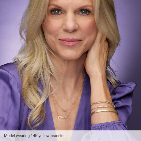 14K White Mama 6 1/2-7 1/2" Bracelet