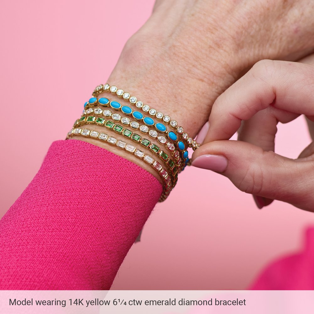 14K White Gold 6 1/4 CTW Lab-Grown Diamond Line 7" Bracelet