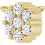 14K Yellow Gold 1/5 CTW Lab-Grown Diamond Cluster Necklace Center