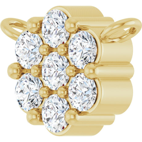 14K Yellow Gold 1/5 CTW Lab-Grown Diamond Cluster Necklace Center