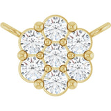 14K Yellow Gold 1/5 CTW Lab-Grown Diamond Cluster Necklace Center