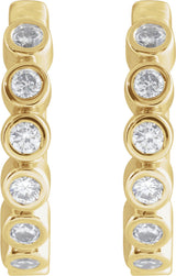 14K Yellow 1/5 CTW Natural Diamond 12.24 mm Hinged Hoop Earrings