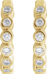 14K Yellow Gold 1/4 CTW Lab-Grown Diamond Hinged Hoop Earrings