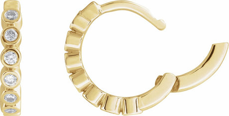 14K Yellow Gold 1/4 CTW Lab-Grown Diamond Hinged Hoop Earrings