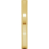 10K Yellow Gold 3 mm Rope Edge Comfort-Fit Flat Band Size 4
