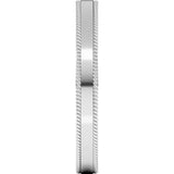 14K White Gold 3 mm Rope Edge Comfort-Fit Flat Band Size 7