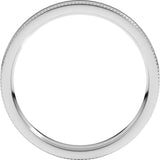 14K White Gold 3 mm Rope Edge Comfort-Fit Flat Band Size 7