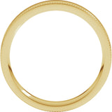 14K Yellow Gold 4 mm Rope Edge Comfort-Fit Flat Band Size 5