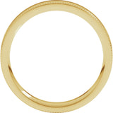 14K Yellow Gold 4 mm Rope Edge Comfort-Fit Flat Band Size 5
