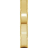 14K Yellow Gold 4 mm Rope Edge Comfort-Fit Flat Band Size 5