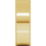 18K Yellow Gold 8 mm Rope Edge Comfort-Fit Flat Band Size 9