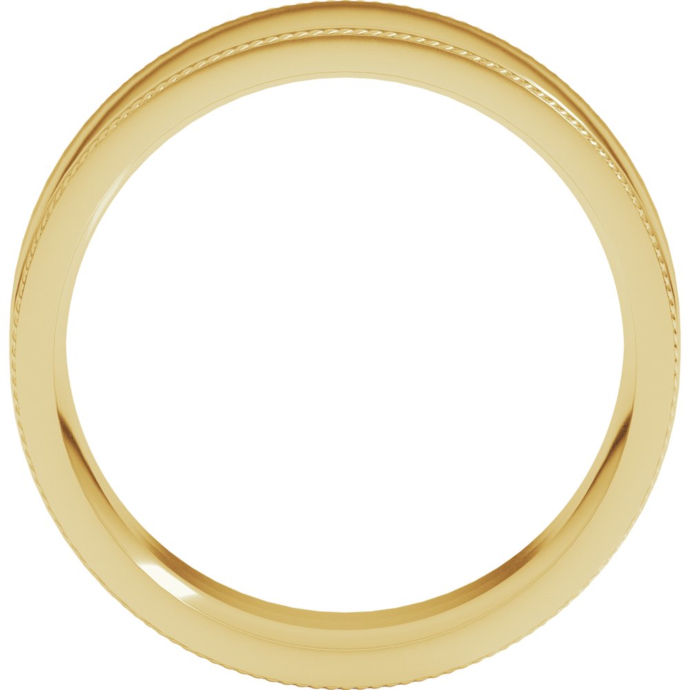 14K Yellow Gold 8 mm Rope Edge Comfort-Fit Flat Band Size 11
