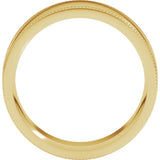 14K Yellow Gold 8 mm Rope Edge Comfort-Fit Flat Band Size 11