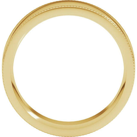 14K Yellow Gold 8 mm Rope Edge Comfort-Fit Flat Band Size 11