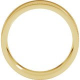14K Yellow Gold 7 mm Rope Edge Comfort-Fit Flat Band Size 9