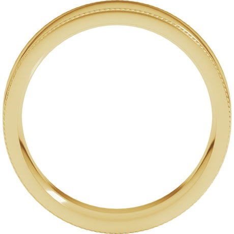 14K Yellow Gold 7 mm Rope Edge Comfort-Fit Flat Band Size 9