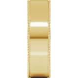 14K Yellow Gold 7 mm Rope Edge Comfort-Fit Flat Band Size 9