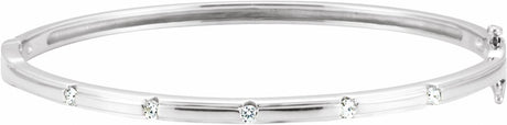 14K White Gold 1/4 CTW Lab-Grown Diamond Bangle 6" Bracelet