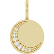 14K Yellow Gold Engravable .05 CTW Lab-Grown Diamond Crescent Moon Pendant