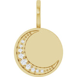 14K Yellow Gold Engravable .05 CTW Lab-Grown Diamond Crescent Moon Pendant