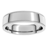 Sterling Silver 6 mm Rope Edge Comfort-Fit Flat Band Size 16