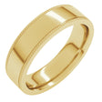 10K Yellow Gold 6 mm Rope Edge Comfort-Fit Flat Band Size 12