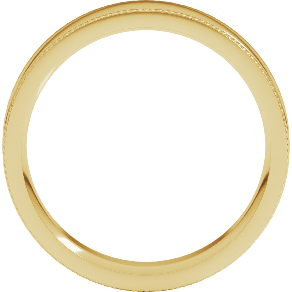 14K Yellow Gold 6 mm Rope Edge Comfort-Fit Flat Band Size 7