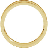 14K Yellow Gold 6 mm Rope Edge Comfort-Fit Flat Band Size 7