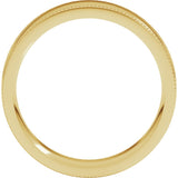 14K Yellow Gold 6 mm Rope Edge Comfort-Fit Flat Band