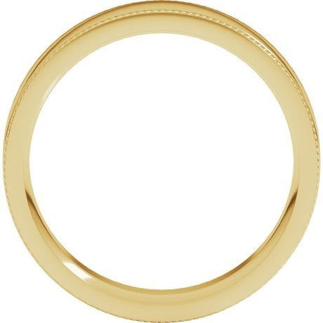 10K Yellow Gold 6 mm Rope Edge Comfort-Fit Flat Band Size 9.5