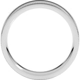 14K White Gold 6 mm Rope Edge Comfort-Fit Flat Band Size 7