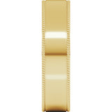 14K Yellow Gold 6 mm Rope Edge Comfort-Fit Flat Band Size 7