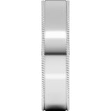 Sterling Silver 6 mm Rope Edge Comfort-Fit Flat Band Size 16